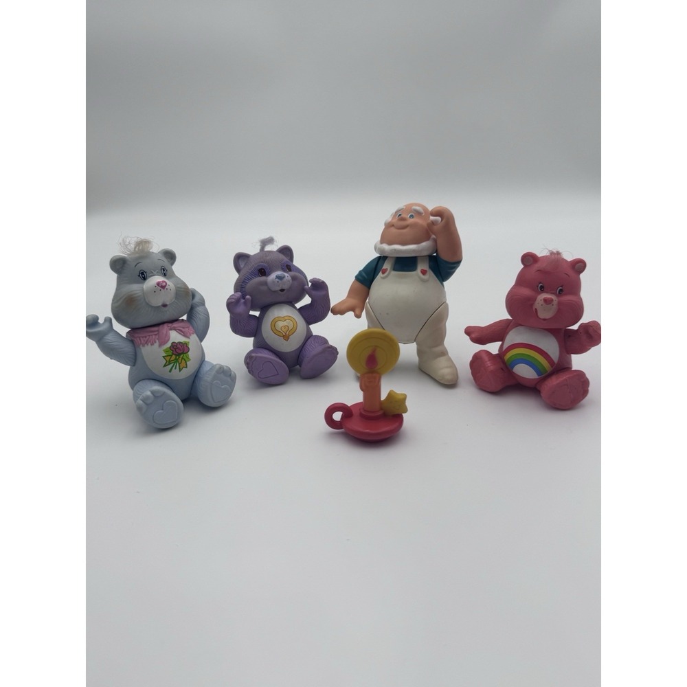 Vintage Care Bears (1980s Kenner) PVC 3" Poseable 5 Piece Total‎ W/accessory